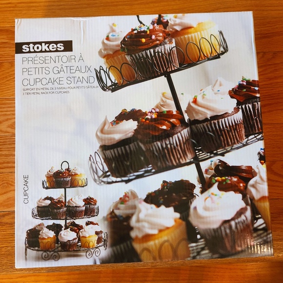Stokes 3-Tier Black Spiral Cupcake Stand - Picture 1 of 4